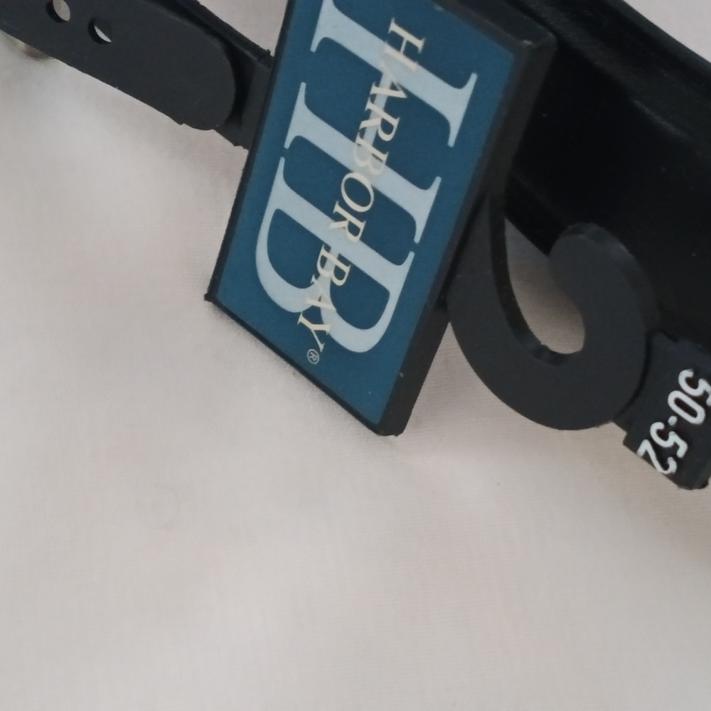 Harbor Bay Men 50-52 Black Leather Belt with Metal Buckle - Picture 2 of 3